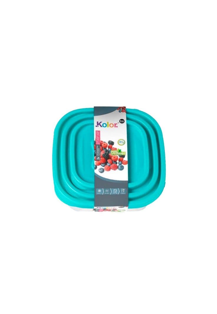 JUEGO DE 3 CONTENEDORES CUADRADO PLASTICO LINEA IMOLA