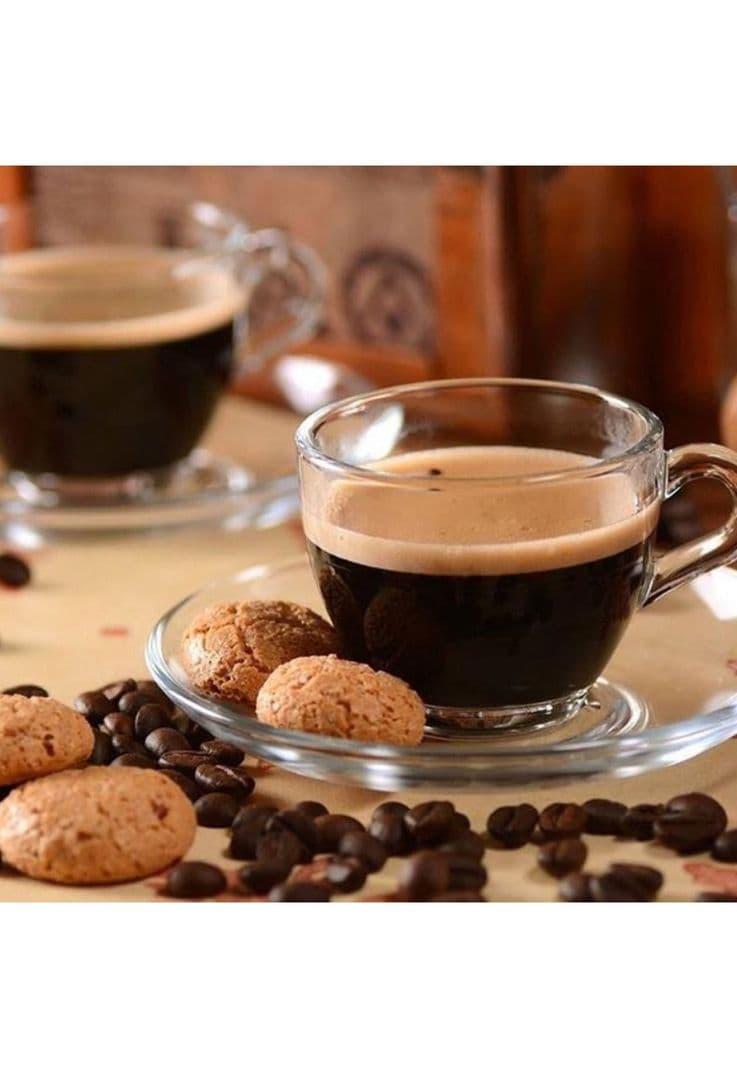 SET 6 TAZA CAFE VIDRIO LISA 85 CC LINEA BASICA Blanco
