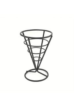 CONO ALAMBRE NEGRO CON BASE PARA PAPAS FRITAS DIA 10 X 15 CM