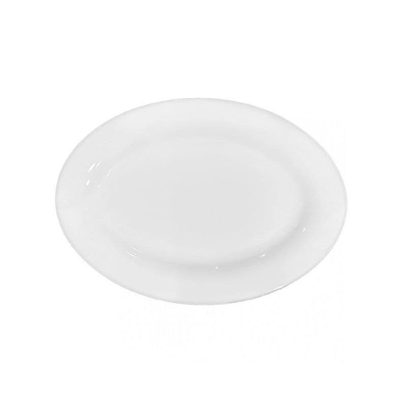 SET DE 6 PLATO OVALADO PORCELANA 30CM TOWER Blanco