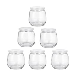 PACK DE 6 FRASCO DE VIDRIO 200CC TAPA HERMETICA PLASTICA Transparente