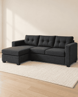 Sofa Seccional Intercambiable Richter 3 Cuerpos Gris Oscuro