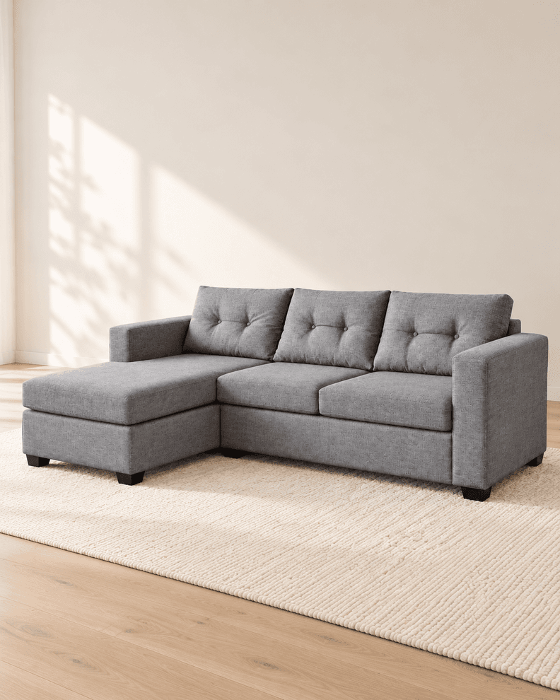 Sofa Seccional Intercambiable Richter 3 Cuerpos Gris Perla