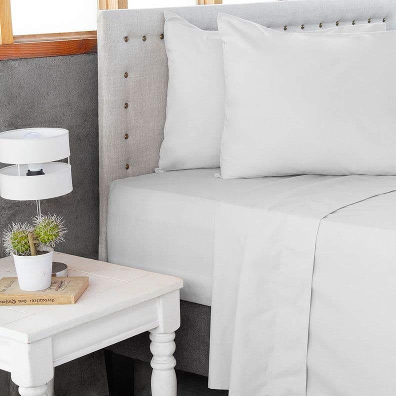 Jgo.Sabanas Polycotton Super King -144 hilos 4 piezas - Blanco