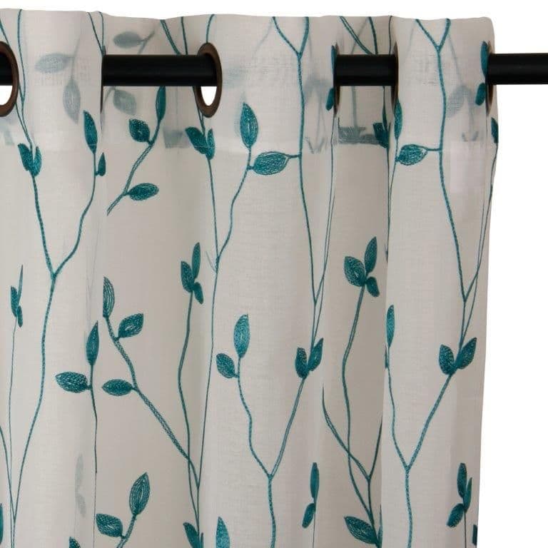Set Teresita Velo Bordado 1.40 X 2.25 Turquesa Calipso