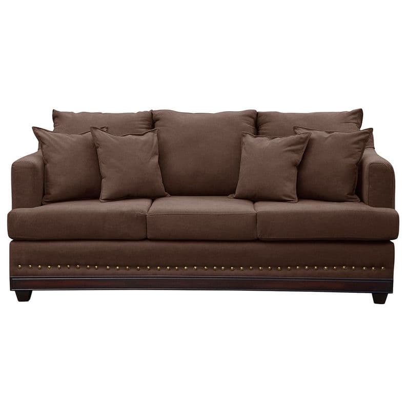 Sofa 3c Estambul tachas Tela Chocolat220 X 90 X 95 Cafe