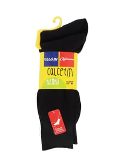 Calcetin Corto Bambu Pack 2 Escolar Negro 41/43
