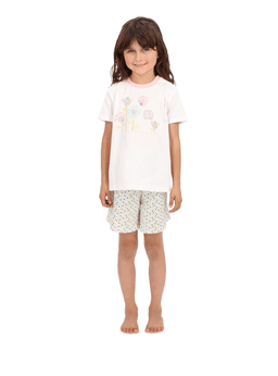 PIJAMA 2 PIEZAS MANGA CORTA NINA Blanco 4
