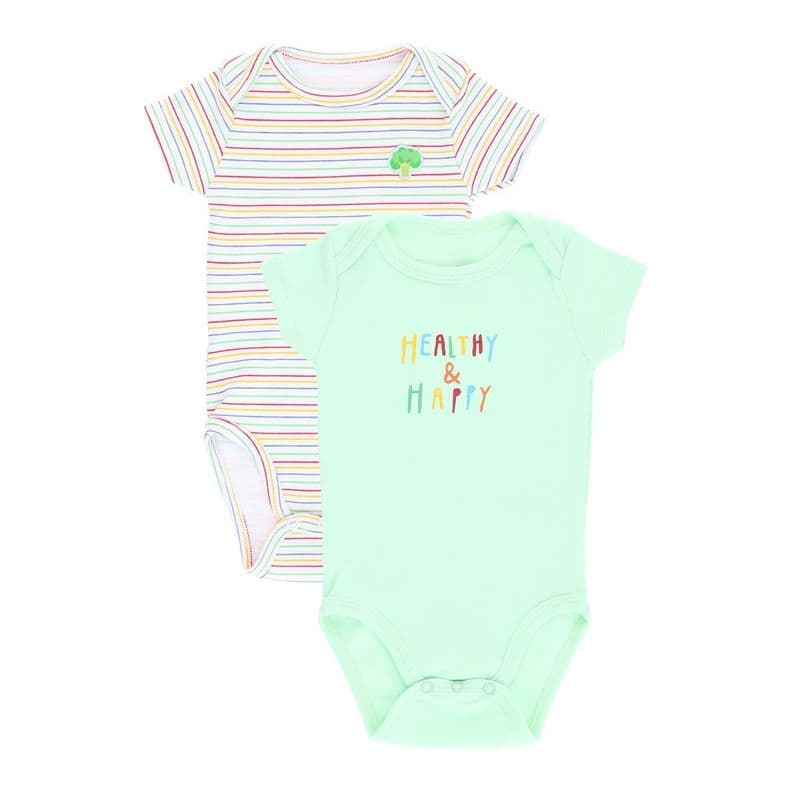 Body Manga Corta Pack 2 Nino Verde 6-9 meses