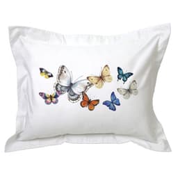 Funda de Almohada Mariposas Colores Blanco