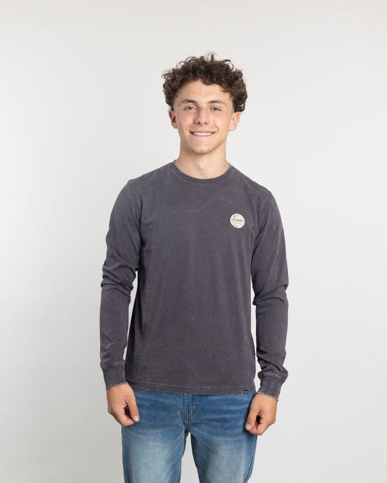 Polera manga larga juvenil con proceso y estampado Polemic Gris 16