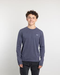 Polera manga larga juvenil tela procesada Polemic Azul 14