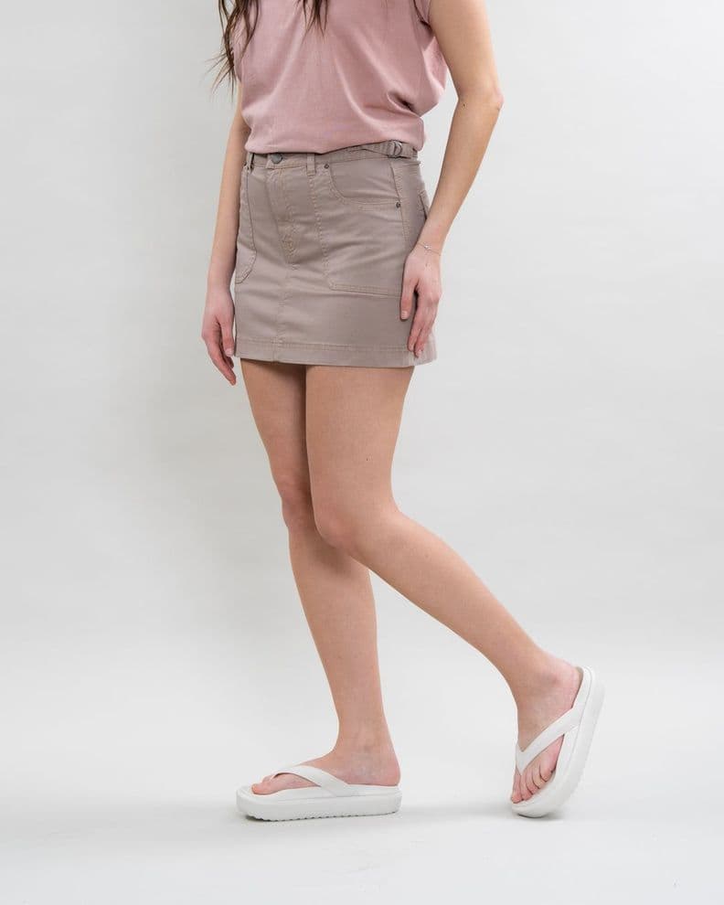 Falda de gabardina stretch Beige Polemic 42