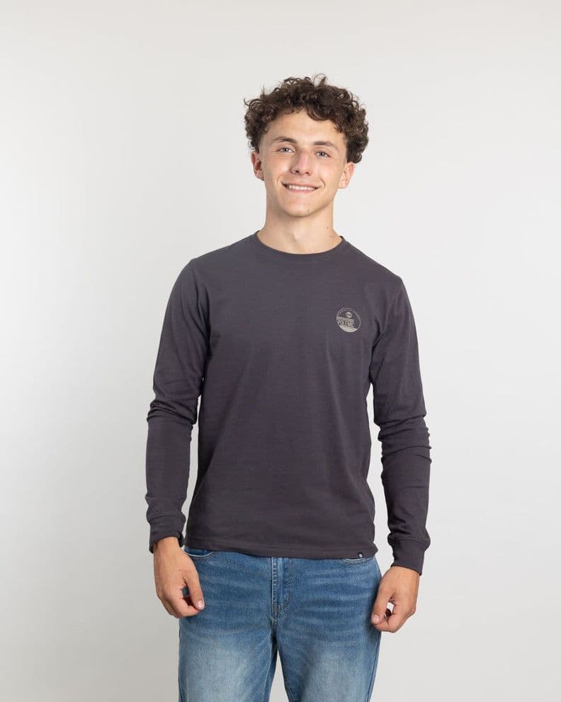 Polera manga larga juvenil algodon clasico Polemic Gris 16