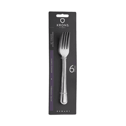 Set De 6 Tenedores De Mesa Krons Perlados Acero Inoxidable Plateado