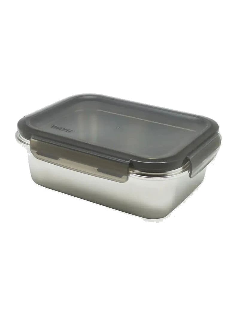 Contenedor Hermetico Acero Inoxidable 1300 Ml Rectangular Plateado