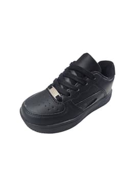 Zapatilla Negro Escolar Cordones 36
