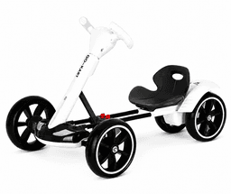 Auto Electrico Go Kart Ajustable Plegable Luces Y Bluetooth Blanco