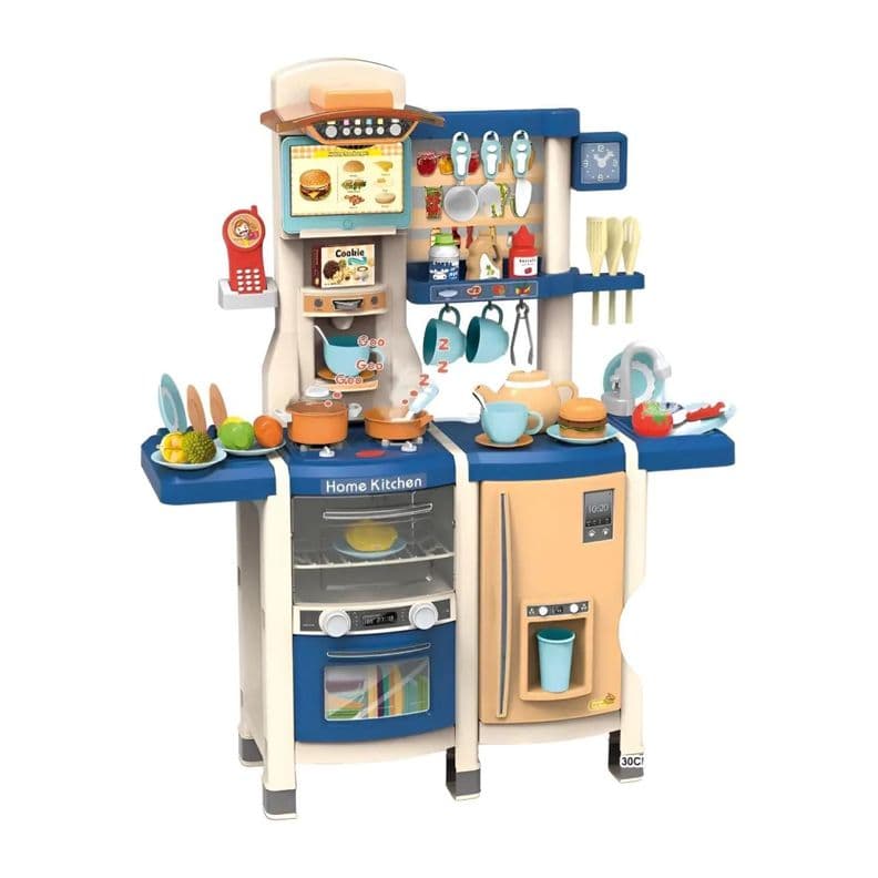 Juguete Set Cocina 66 Piezas 1Mt Luz Sonido Azul Infantil