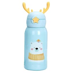 Botella De Agua Portatil 500ml Oso Kawaii Celeste Infantil