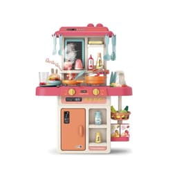 Juguete Cocina Interactiva 55Pzas 63cm Agua Vapor Rosado Infantil