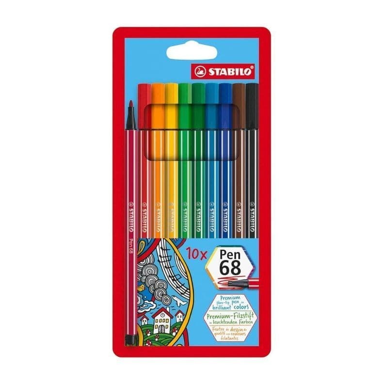 Set de 10 Marcadores Stabilo Pen 68
