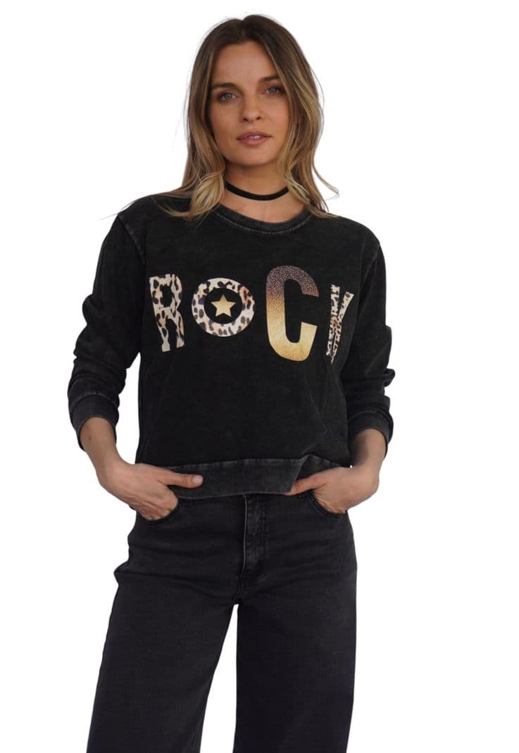 Poleron Nora I Negro Divino Jeans L-XL