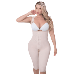 Faja Post Operatoria Colombiana Pierna Larga Beige M