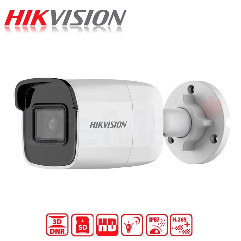 Camara IP Bala Exir Hikvision HD 2MP MicroSD 256GB IP67 Blanco