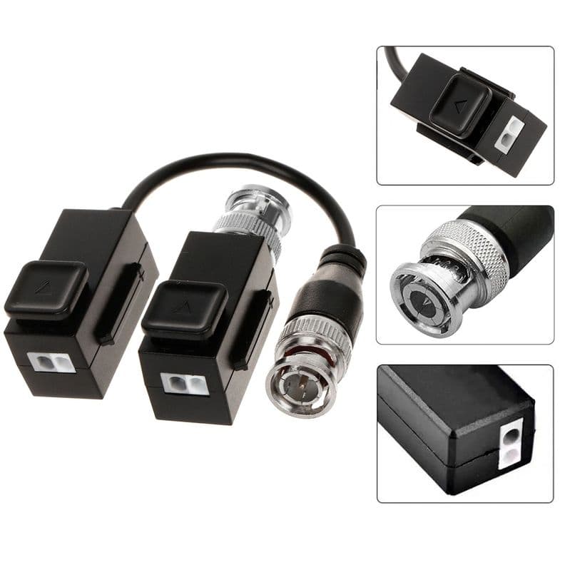 Balun de Video Pasivo Hikvision HD-TVI/CVI/AHD/CVBS 2MP a 4K Negro