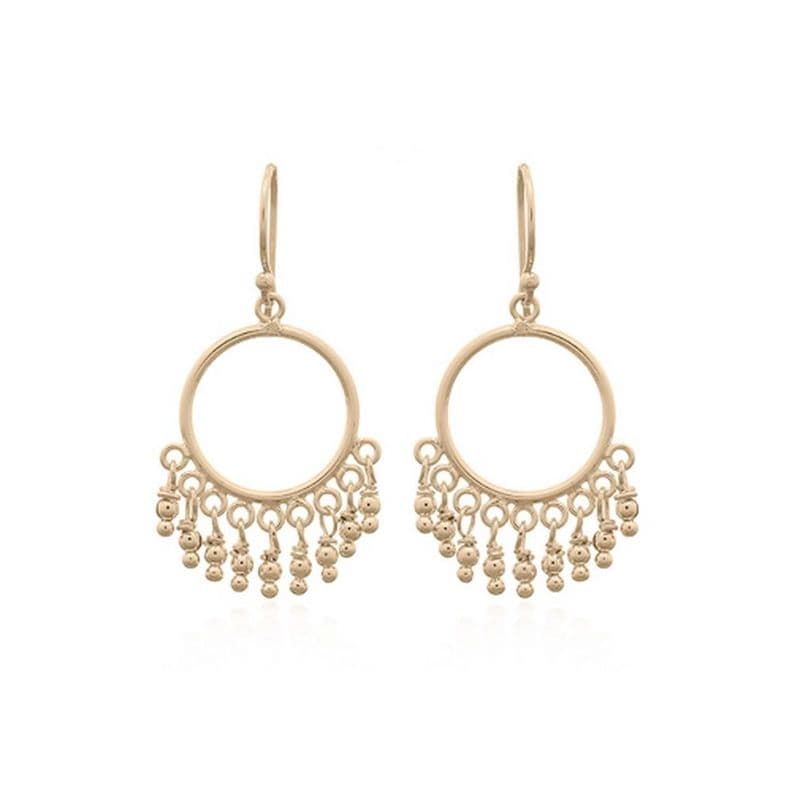 Aros Plata Bano De Oro Chandelier - Mabelita Dorado