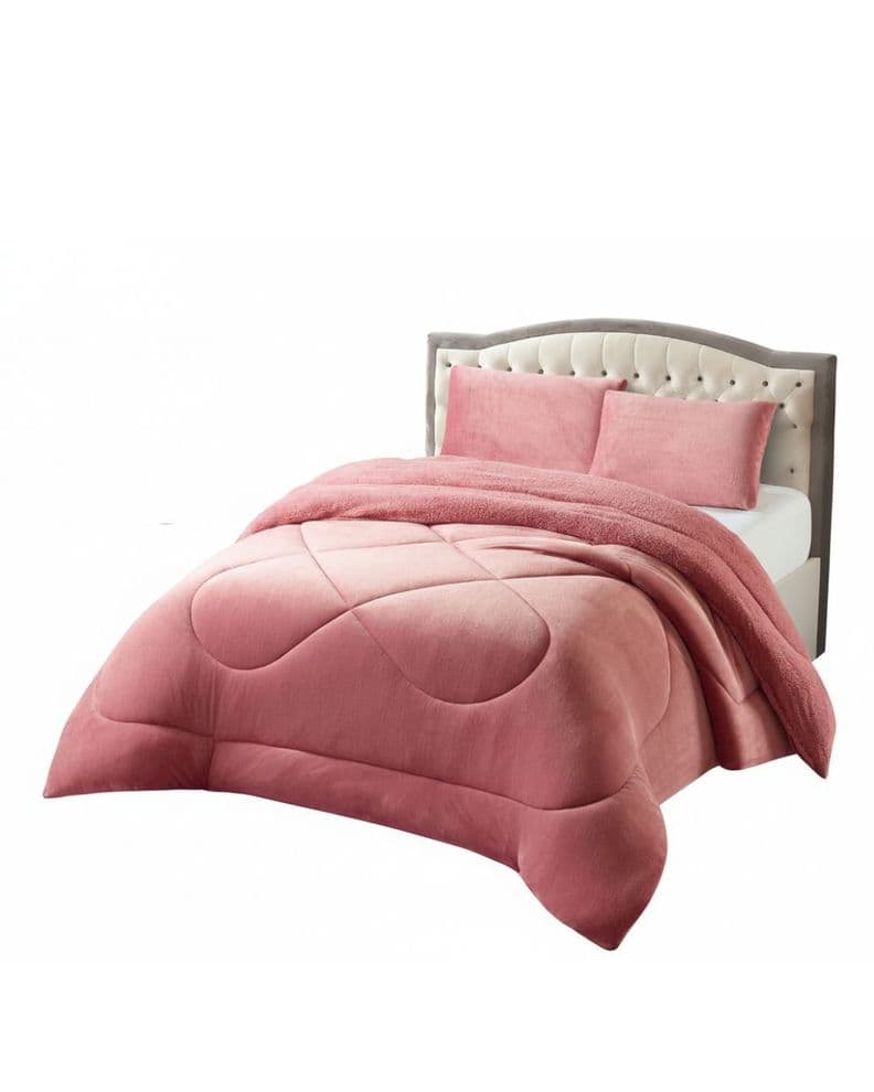 Cobertores de inverno Plush con chiporro KING-TF Rosado