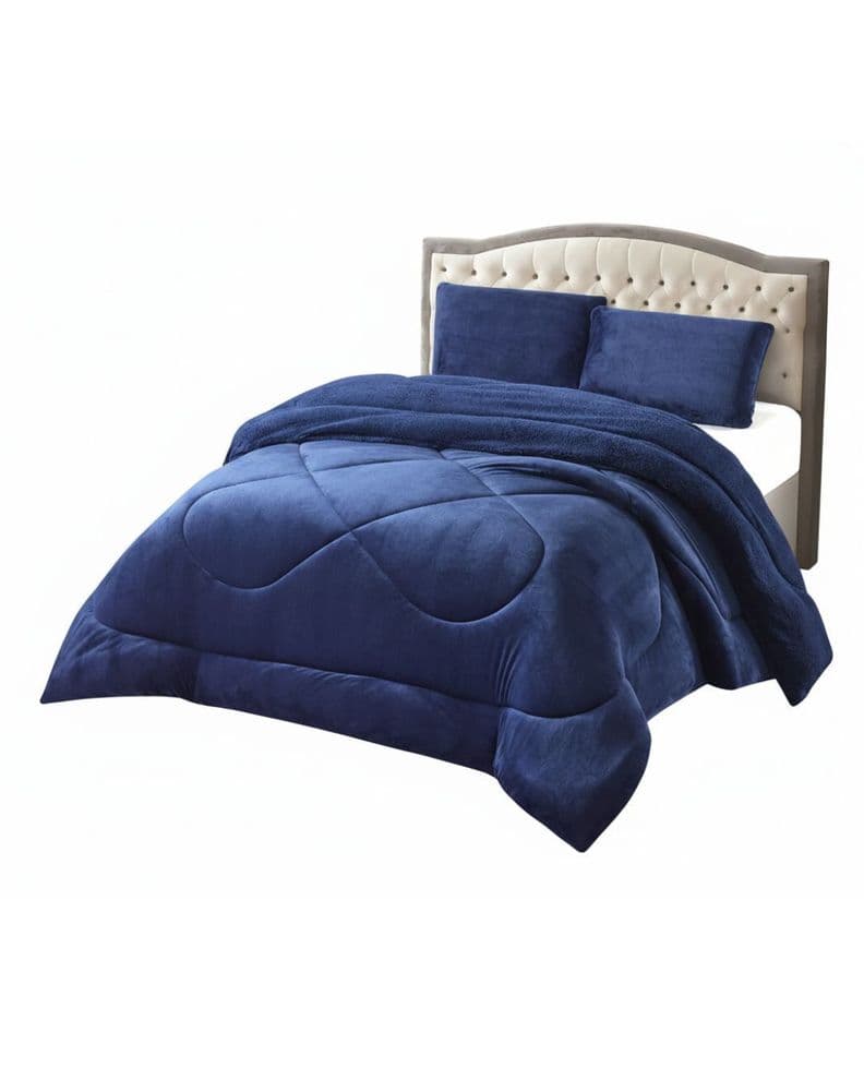 Cobertores de inverno Plush con chiporro KING-TF Azul Oscuro