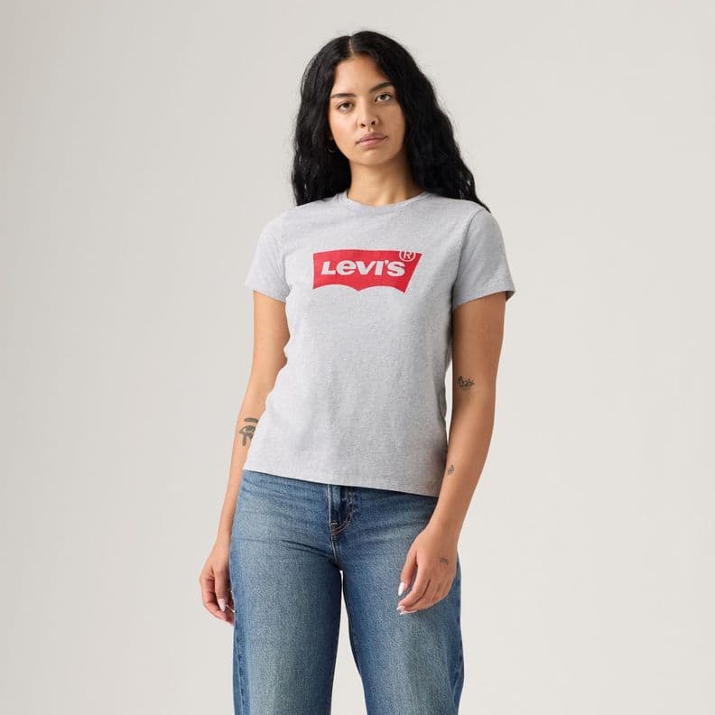 Polera Mujer Regular Fit Lisa con Logo Batwing Gris Levis 17369-1690 XS