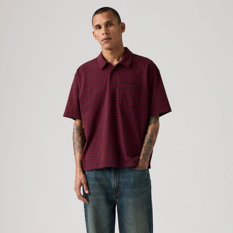 Polera Hombre Finn Boxy Pkt Polo Burdeo Levis 008F5-0002 M