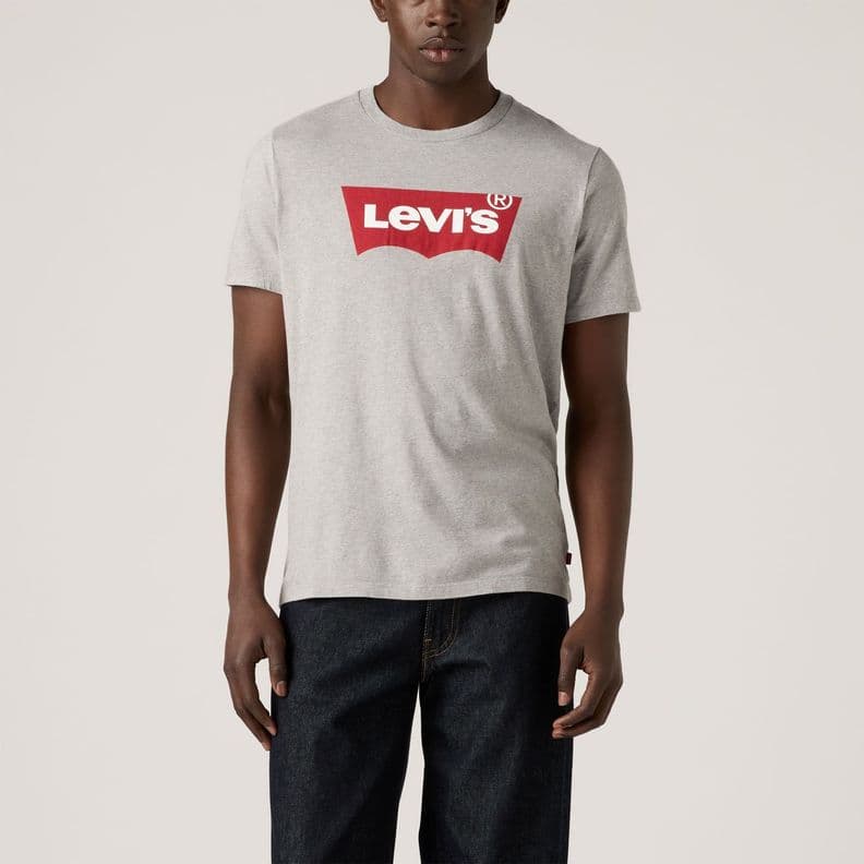 Polera Hombre Regular Fit Lisa con Logo Gris Levis 17783-0138 XL