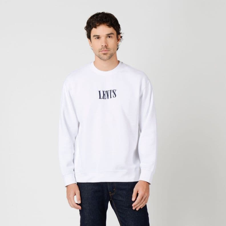 Poleron Hombre Relaxd Graphic Crew Blanco Levis 38712-0521 L