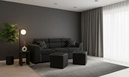 sofa pufa 3c 2 pouf negro