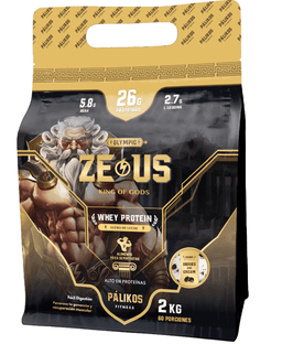 Proteina Zeus 2kg 100% Whey Sabor Cookies and Creams Formato Doypack