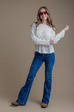 Jeans Feel Flare Bolsillo C/ Tapetas Azul 44