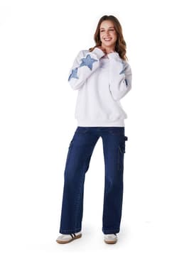 Jeans Naos Palazzo Cargo Azul Medio 40