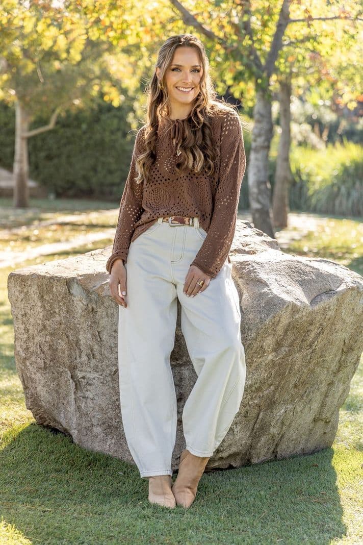 Pantalon Miletto Balloon Hilo Contratono Crudo Efesis 36