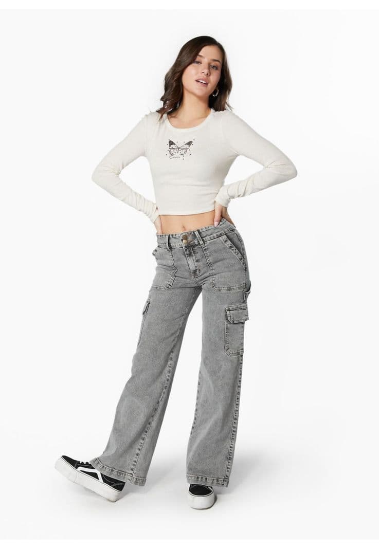 JEANS NAOS PALAZZO CARGO GREY EFESIS Gris 40