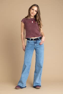 Jeans MIzar Wide Basta Desflecada Azul Efesis 44