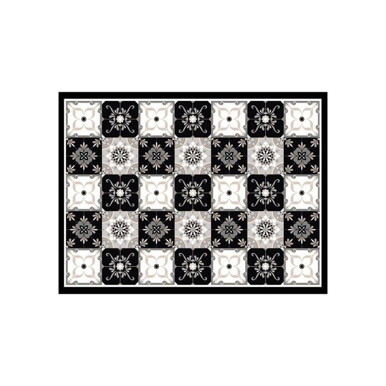 Alfombra Vinilica Cocina Baldosa Clasica Gris 140x220cm