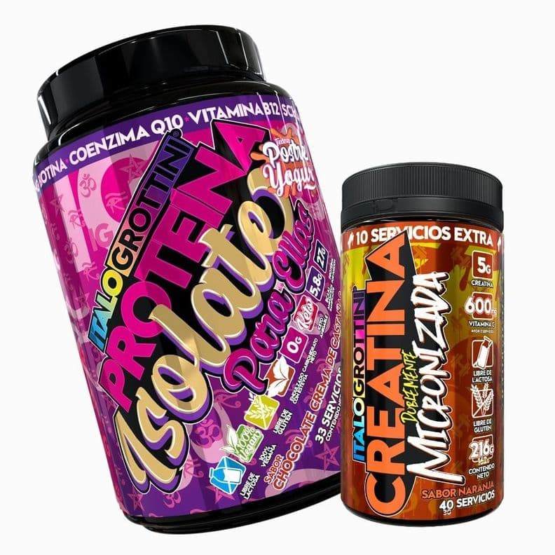 Proteina Para Ellas Castana + Creatina 40sv Naranja Diseno 1