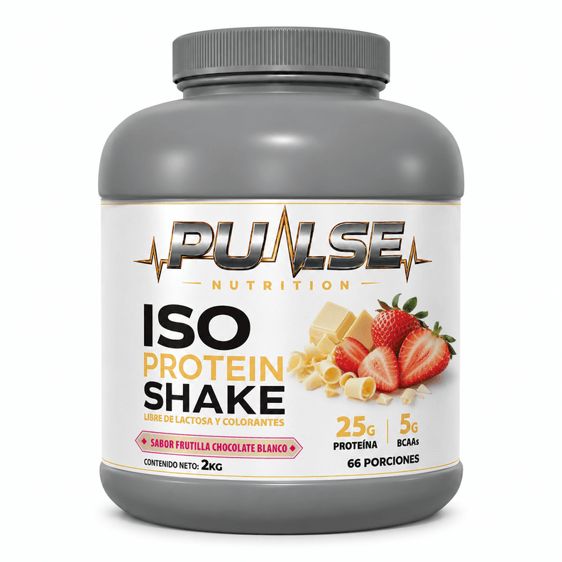PROTEINA ISO SHAKE 2.KG 66 SERVICIOS FRUTILLA CHOCOLATE BLANCO - PULSE NUTRITION Gris
