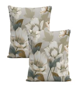 SET DE 2 FUNDAS DE COJIN FLOREADAS 45X45 BEIGE 01