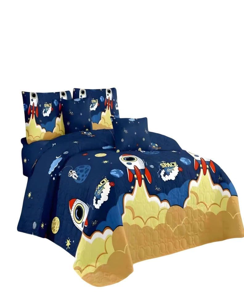CUBRECAMA QUILT DE VERANO PLAZA Y MEDIA INFANTIL AZUL 06
