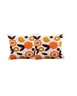 SET DE 2 FUNDAS DE COJIN BORDADAS 45X45 BLANCO 04